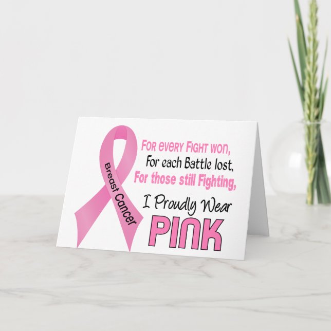 Tarjeta Cáncer de pecho llevo orgulloso el rosa 1 (Anverso)