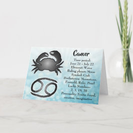 Tarjeta Cáncer de Rótulo del horóscopo de cumpleaños feliz