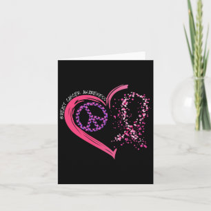Tarjeta Cáncer de seno de cinta rosada de corazón para la