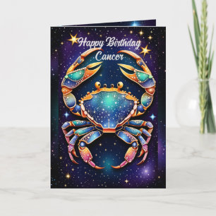 Tarjeta Cáncer de zodiaco de galaxia de joyas personalizad