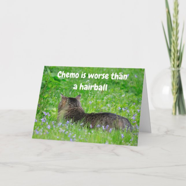 Tarjeta Cáncer divertido de hairball para gato (Anverso)