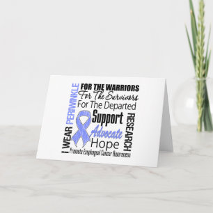 Tarjeta Cáncer Esofágico Yo Uso RIBUTO De Cinta Periwinkle