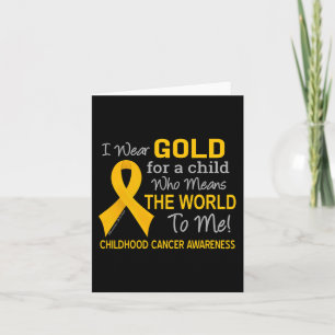 Tarjeta Cáncer infantil con cinta de oro significa para el