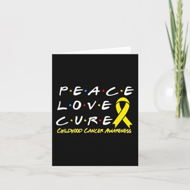 Tarjeta Cáncer infantil Conciencia Paz Cura de amor (Anverso)