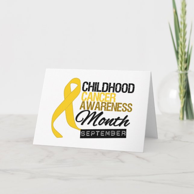 Tarjeta Cáncer infantil Mes de Conciencia Ribbon v8 (Anverso)