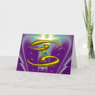 Tarjeta CÁNCER Ópalo Azul y Oro Cumpleaños Zodiaco