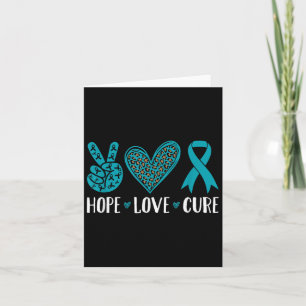 Tarjeta Cáncer ovárico Esperanza Amor Cure Cinta Verde azu