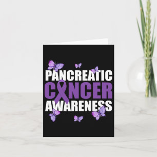Tarjeta Cáncer pancreático de la cinta morada de mariposa 
