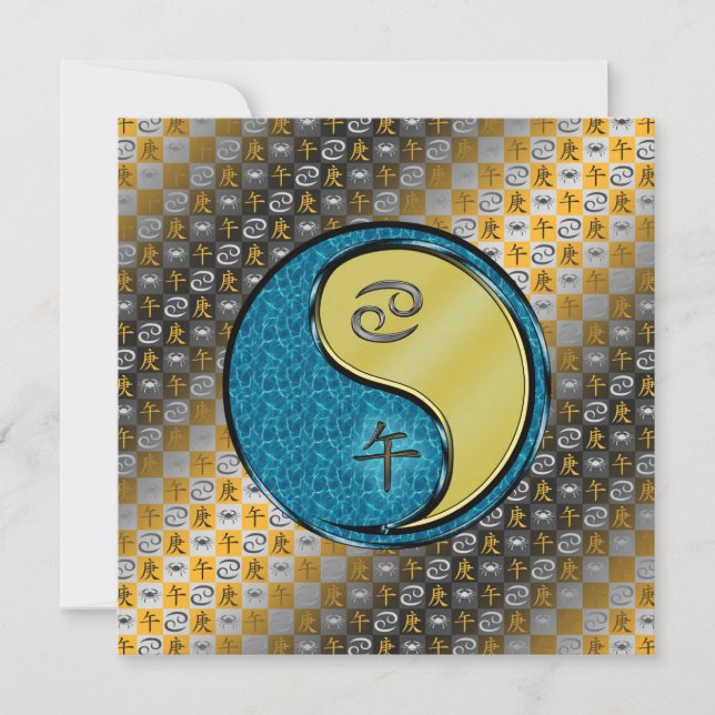 Tarjeta Cáncer y caballo Metalizado (Anverso)