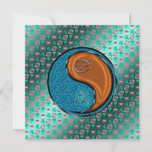 Tarjeta Cáncer y Perro de Madera