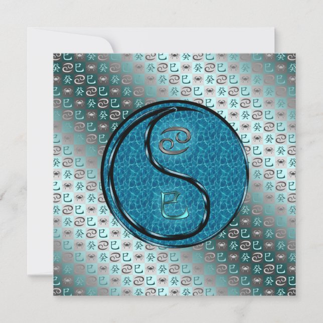 Tarjeta Cáncer y Serpiente de Agua (Anverso)