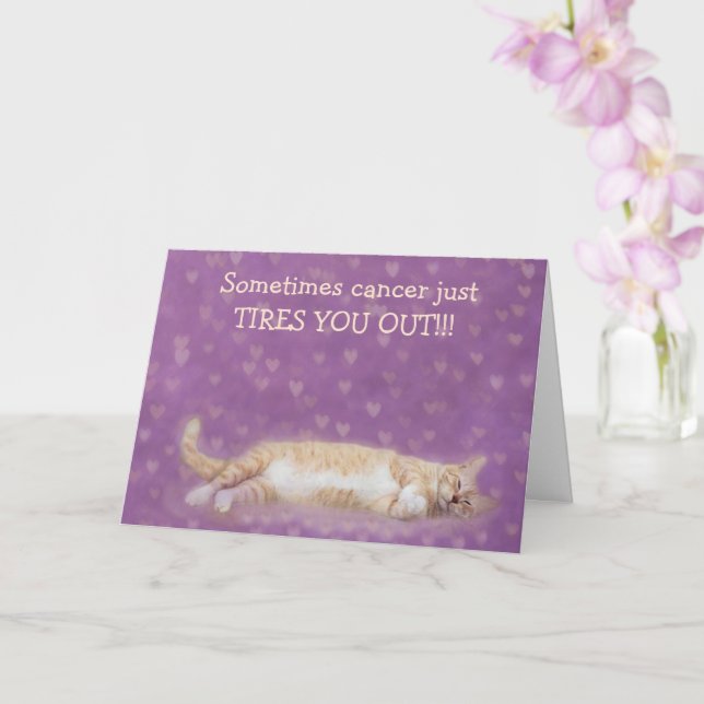 Tarjeta Cáncer y Sueñecitos de Gato Apoyan (Orquídea)