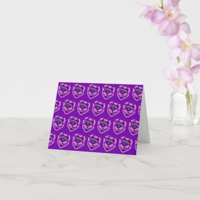 Tarjeta Cáncer Zodiac Coquette Heart Birthday Cake (Orquídea)