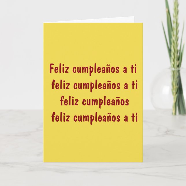 TARJETA ***CANCIÓN DE CUMPLEAÑOS DE ESPAÑOL** A "TU AMIGO" (Anverso)