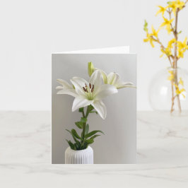 Tarjeta Canción de cuna de lirio | Pintura floral simple b