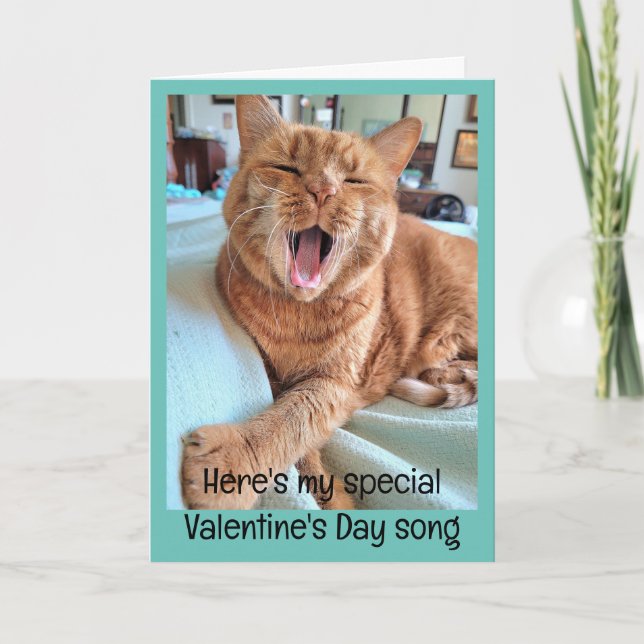 Tarjeta Canción de Ginger Cat para un San Valentín especia (Anverso)