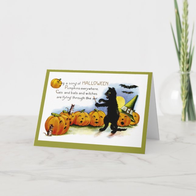 Tarjeta Canción de Halloween (Anverso)