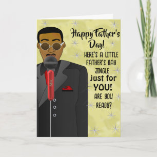Tarjeta Canción de jingle de papá afroamericano canta el d
