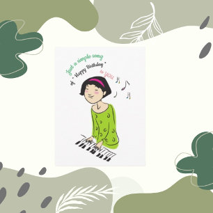 Tarjeta Canción simple, canción de cumpleaños de Chica