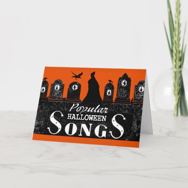 Tarjeta Canciones de Halloween (Anverso)