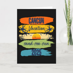Tarjeta Cancun México 2025 Vacaciones de Verano Familia Co