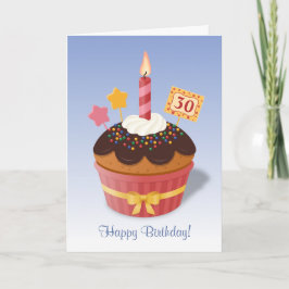 Tarjeta Candle Cupcake Cumpleaños Edad Personalizado