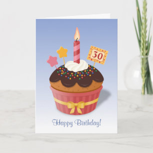 Tarjeta Candle Cupcake Cumpleaños Edad Personalizado