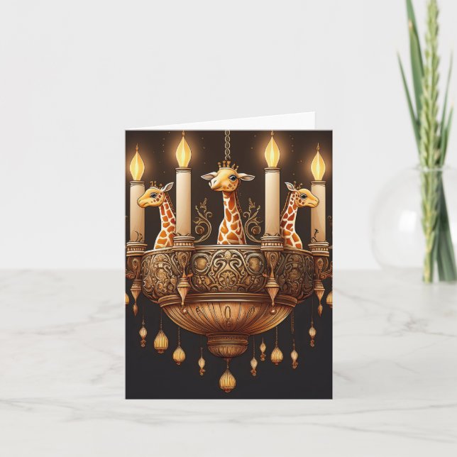 Tarjeta Candle Giraffe Chandelier (Anverso)