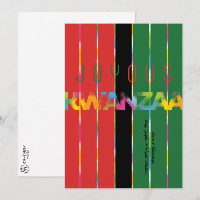 Tarjeta Candle Stripes Kwanzaa (Anverso / Reverso)