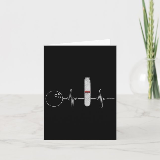 Tarjeta Candlepin Bowling Funny Heartbeat Bowler (Anverso)