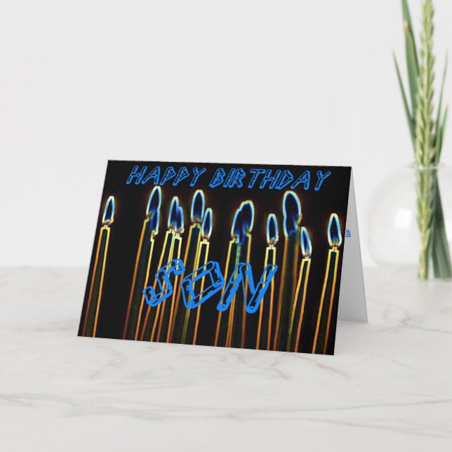 Tarjeta Candles Happy Birday Son Card (Anverso)