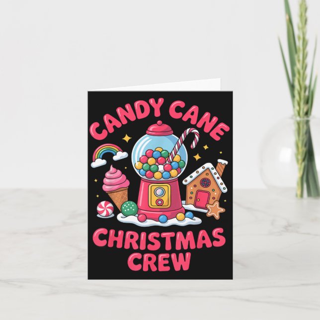 Tarjeta Candy Cane Christmas Crew Gumball Gingerbread Pepp (Anverso)