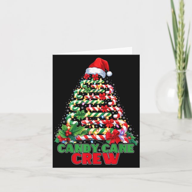 Tarjeta Candy Cane Crew Christmas Funny Xmas Matching Fami (Anverso)