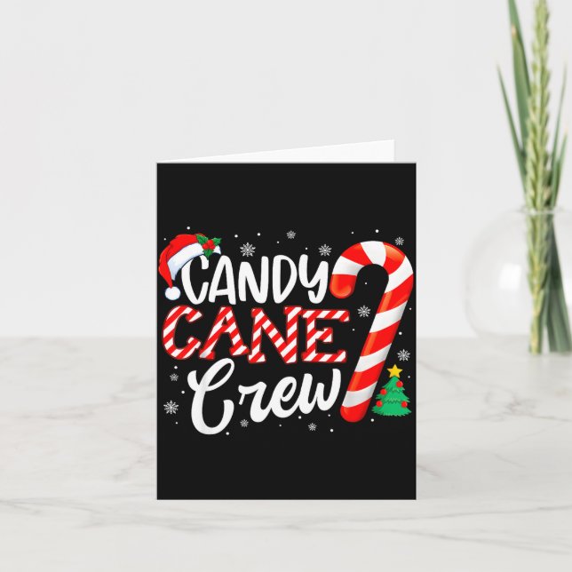 Tarjeta Candy Cane Crew Funny Christmas Candy Lover Xmas  (Anverso)