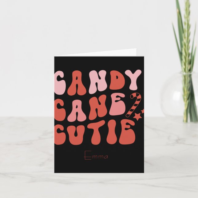 Tarjeta Candy Cane Cutie Christmas Holiday Toddler T Shirt (Anverso)