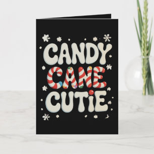 Tarjeta Candy Cane Cutie Copos de Nieve Navidad Navidad Fi