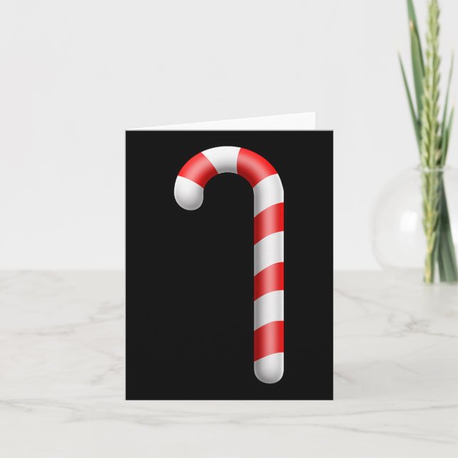 Tarjeta Candy Cane Merry Christmas Lights Cute Santa Hat P (Anverso)
