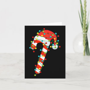 Tarjeta Candy Cane Merry Y Navidades Brillantes Encienden 