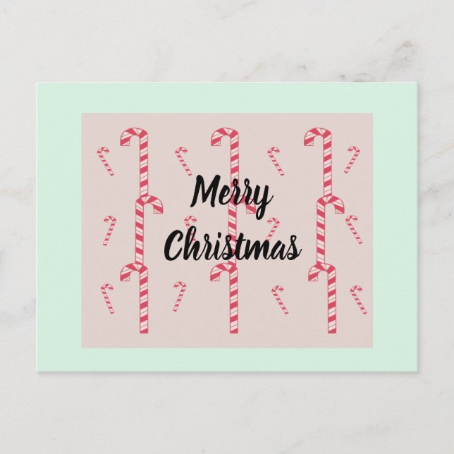 Tarjeta Candy Canes para navidades (Anverso)