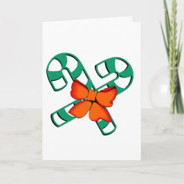 Tarjeta - Candy Canes y Bow