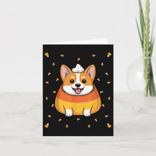 Tarjeta Candy Corn Cute Corgi Perro Tocó Halloween Hallowe