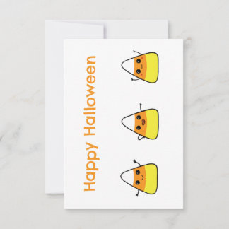 Tarjeta Candy Corn Cute Happy Halloween Greet Card