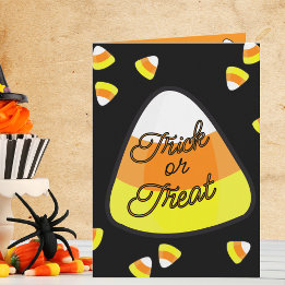 Tarjeta Candy Corn trata Halloween