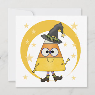 Tarjeta Candy Corn Witch Halloween
