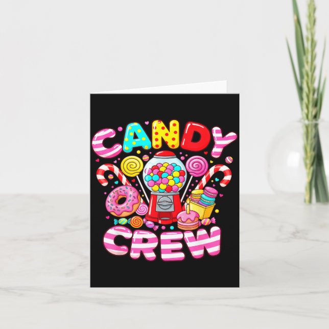 Tarjeta Candy Crew Matching Group Colorful Sweets Party  (Anverso)