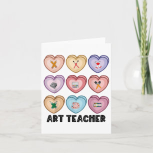 Tarjeta Candy Día de San Valentín Teacher de Arte Paintand