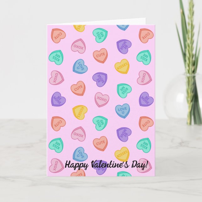 Tarjeta Candy Hearts (Anverso)