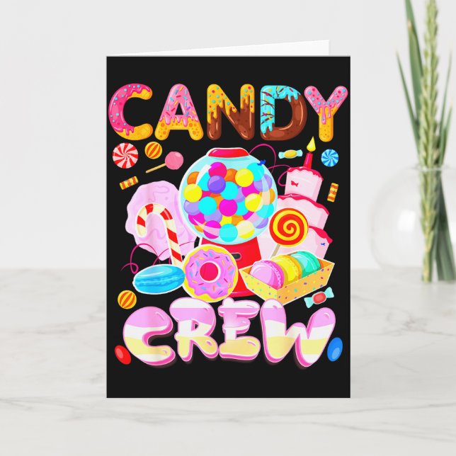 Tarjeta Candy Land Candy Crew Party Halloween Costumes Adu (Anverso)