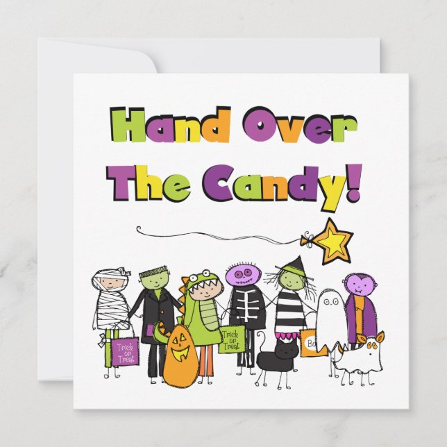 Tarjeta Candy Over the Candy Halloween camisetas y regalos (Anverso)