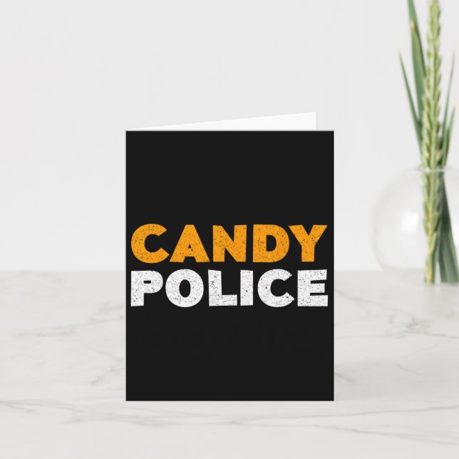 Tarjeta Candy Police Halloween Shirt (Anverso)